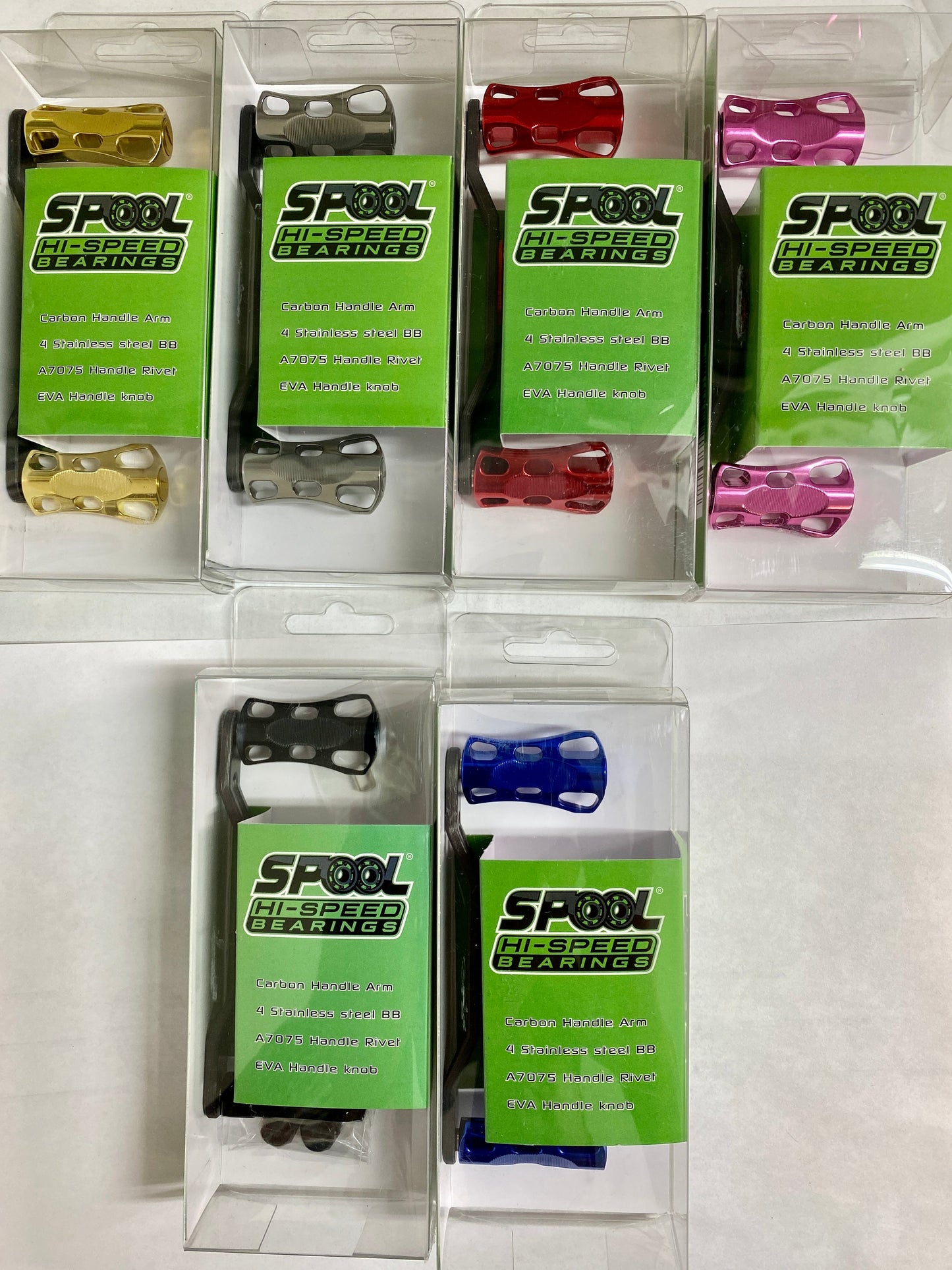 Handles-Spool Speed Polished, Drilled Billet 95mm CF Handle