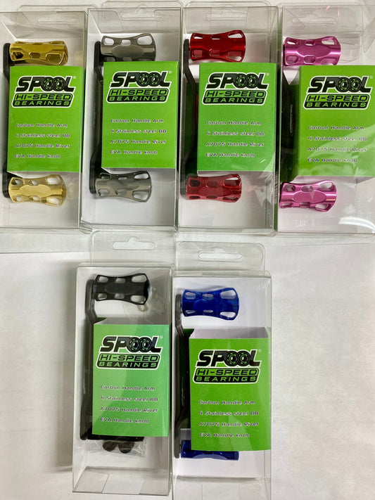 Handles-Spool Speed Polished, Drilled Billet 95mm CF Handle